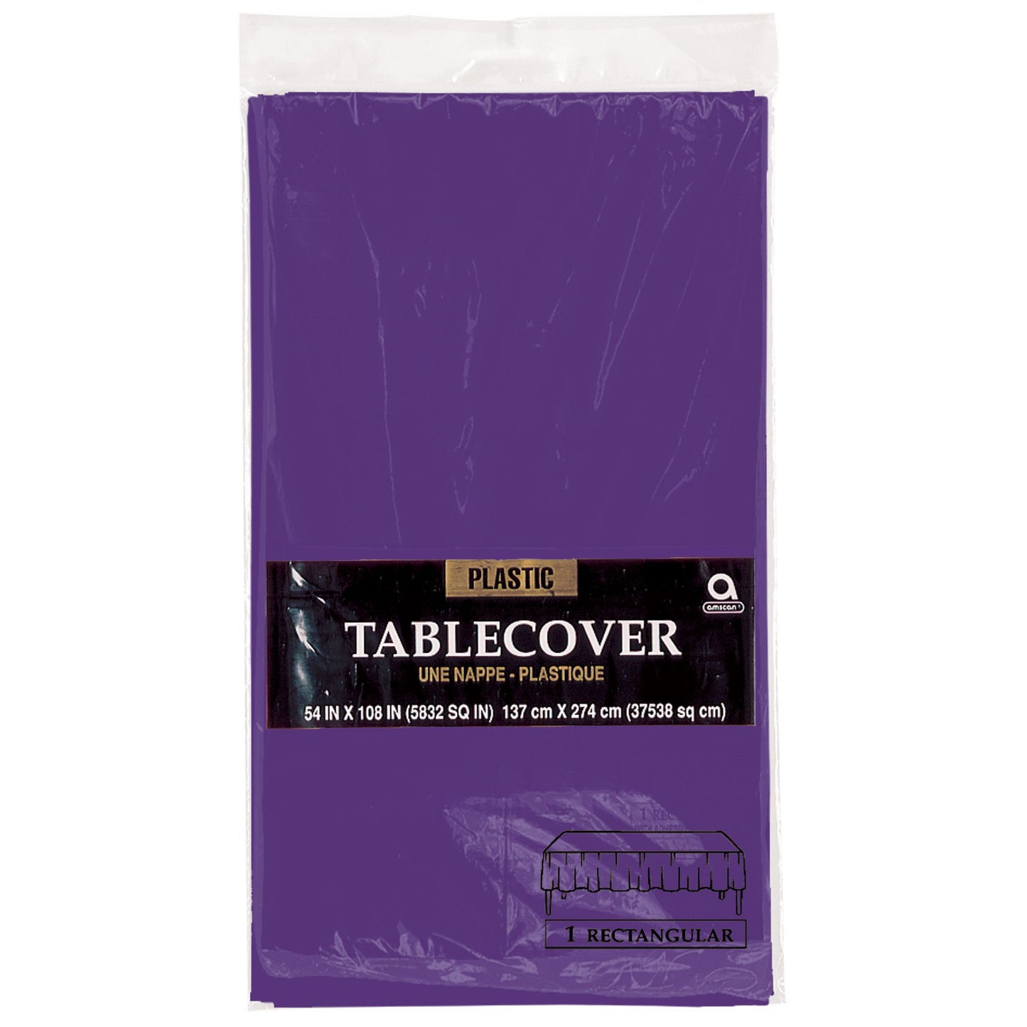Purple Rectangle Plastic Tablecover