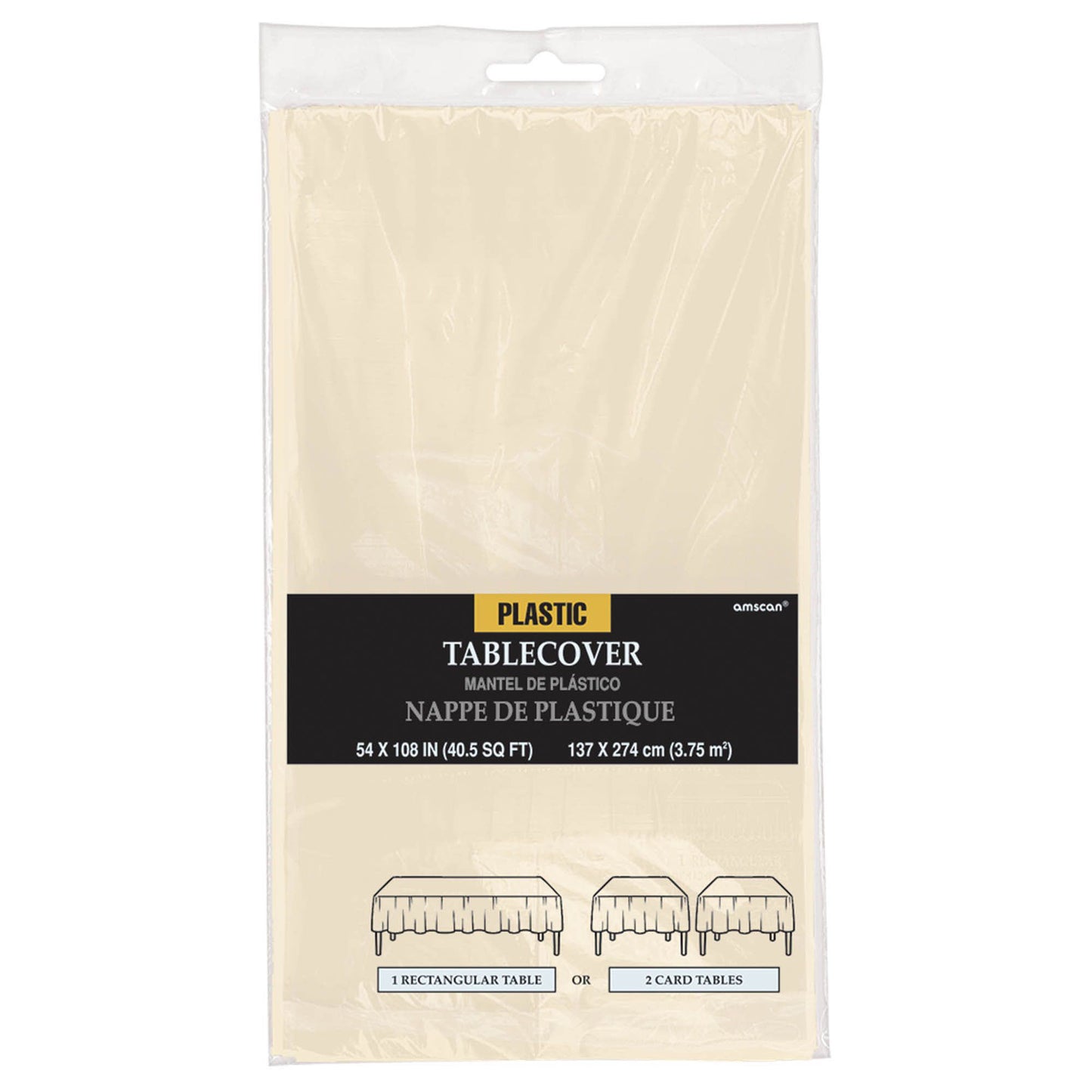 Rectangle Plastic Tablecover-Vanilla Cream