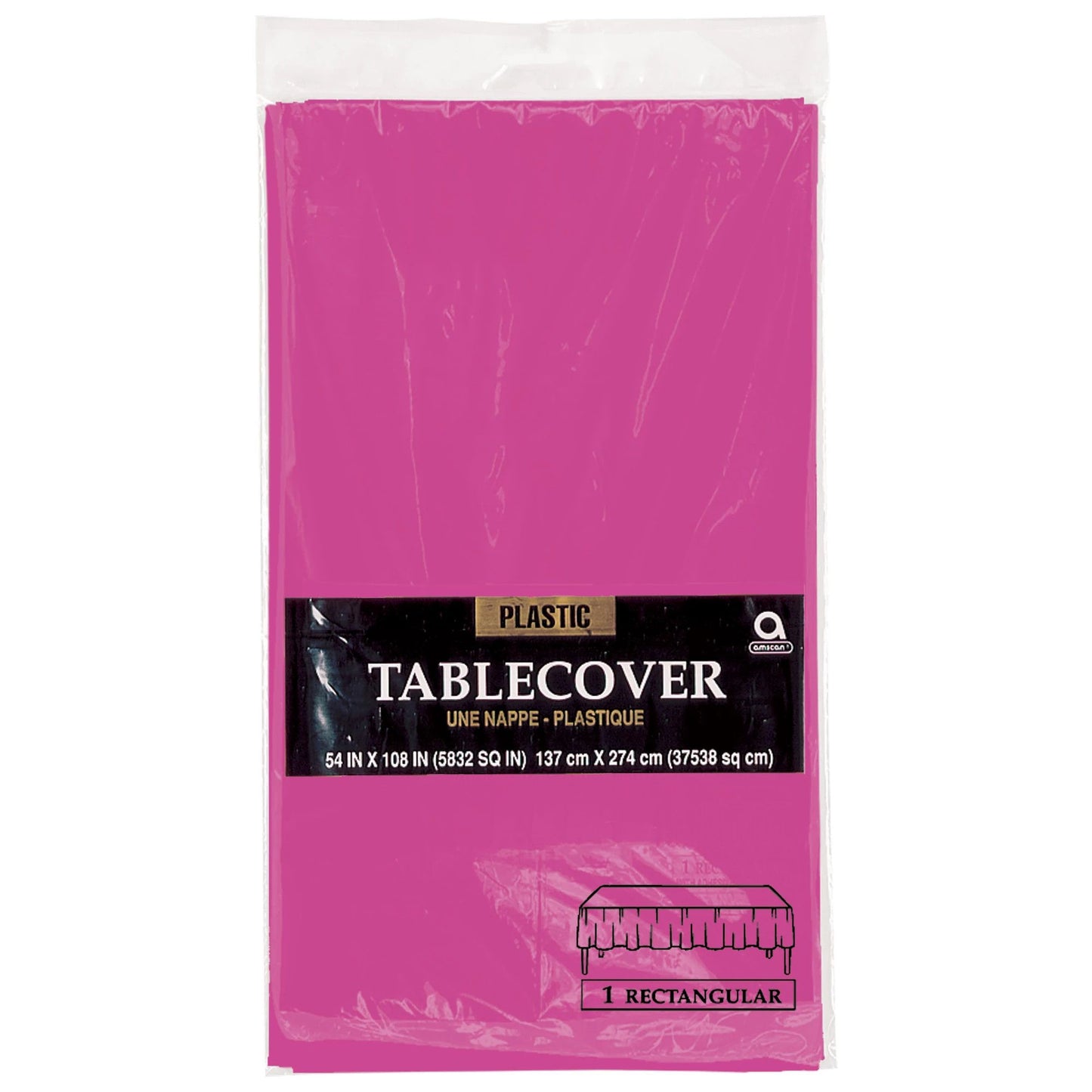 Magenta Rectangular Plastic Table Cover/Disc