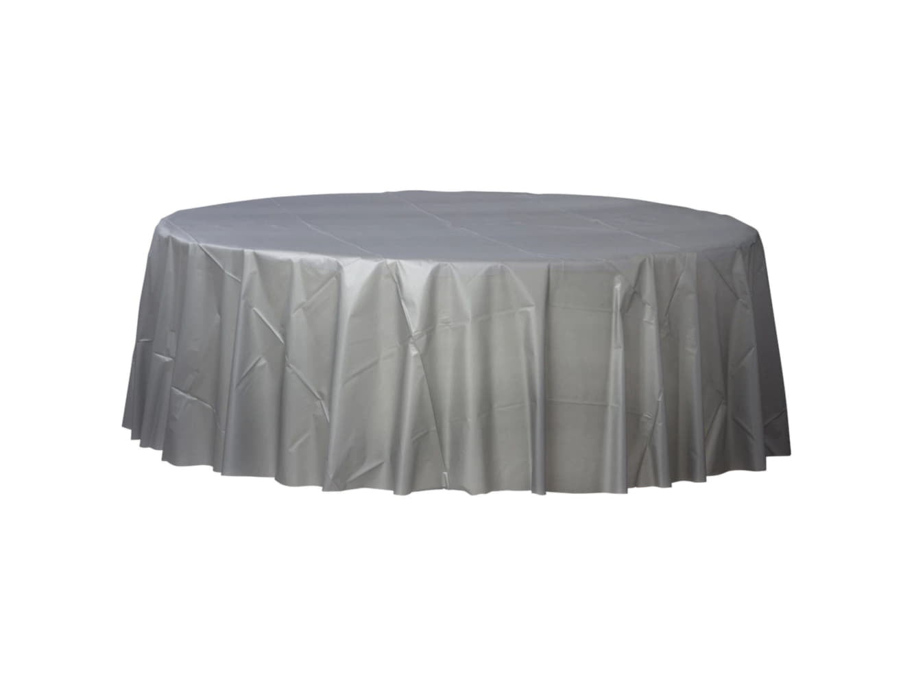 Round Plastic Tablecover-Silver