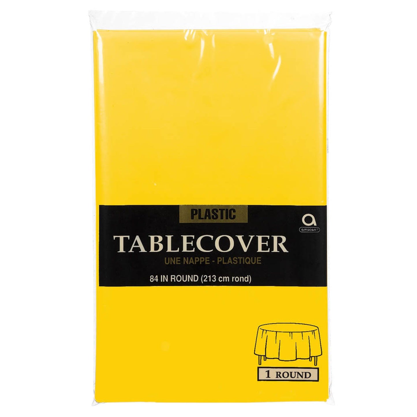 Plastic Round Tablecover - Yellow Sunshine