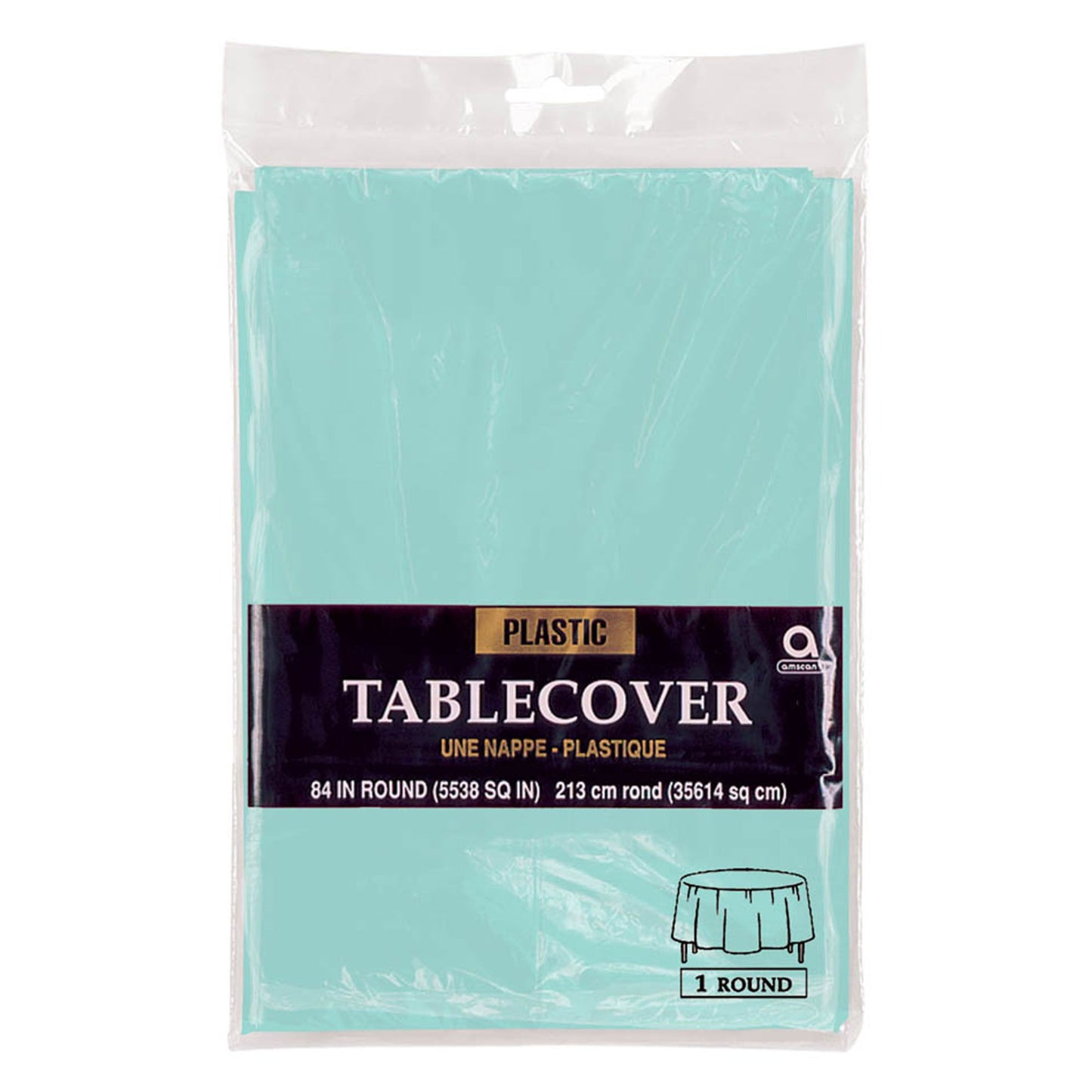 Plastic Round Tablecover - Robins Egg