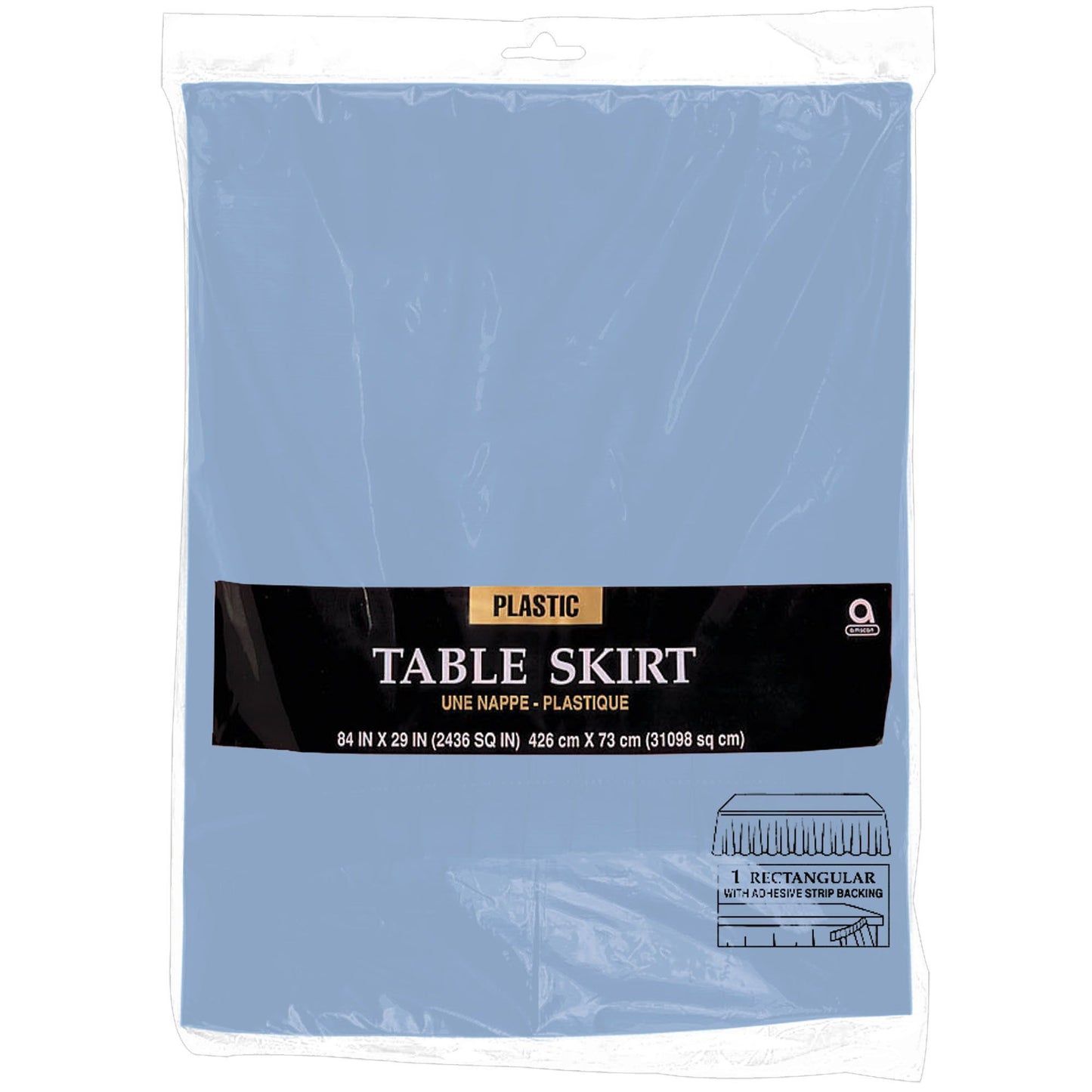 Plastic Tableskirt - Pastel Blue