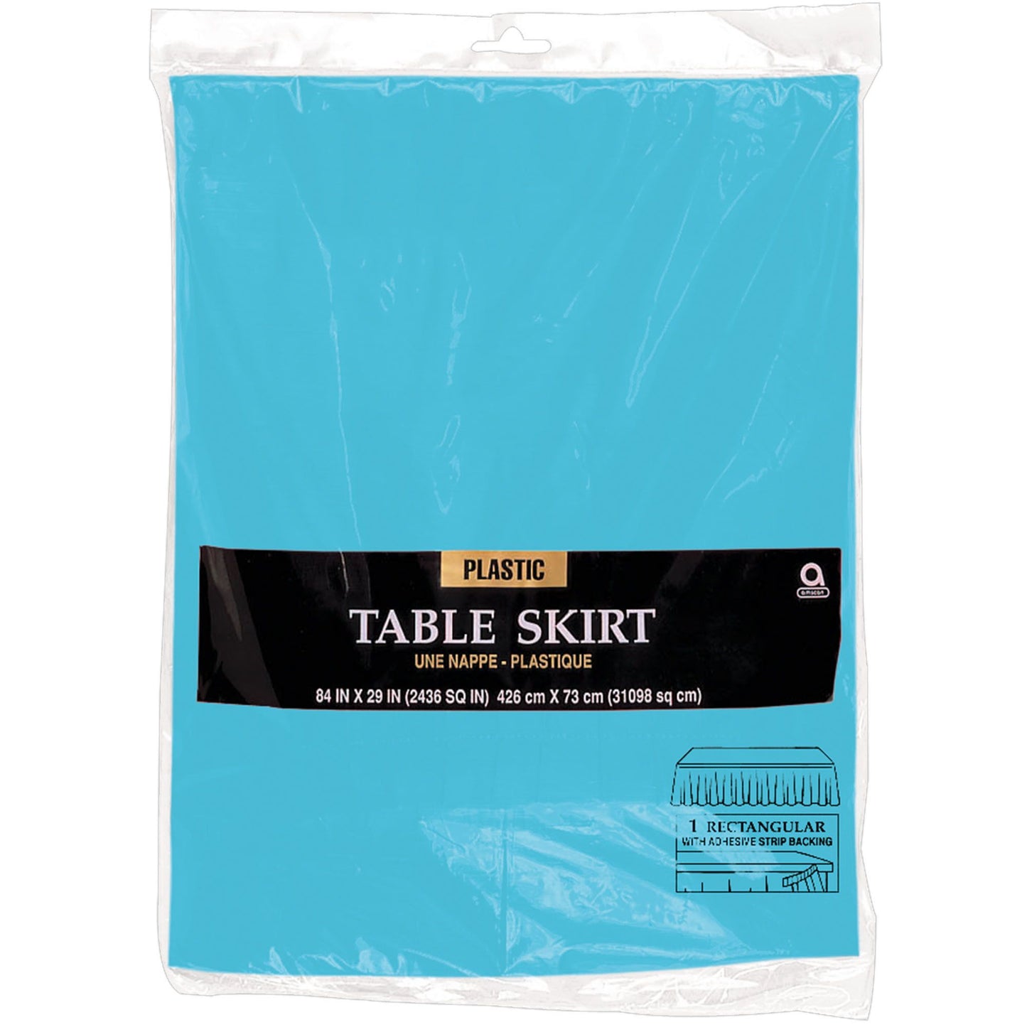 Plastic Tableskirt - Caribbean Blue