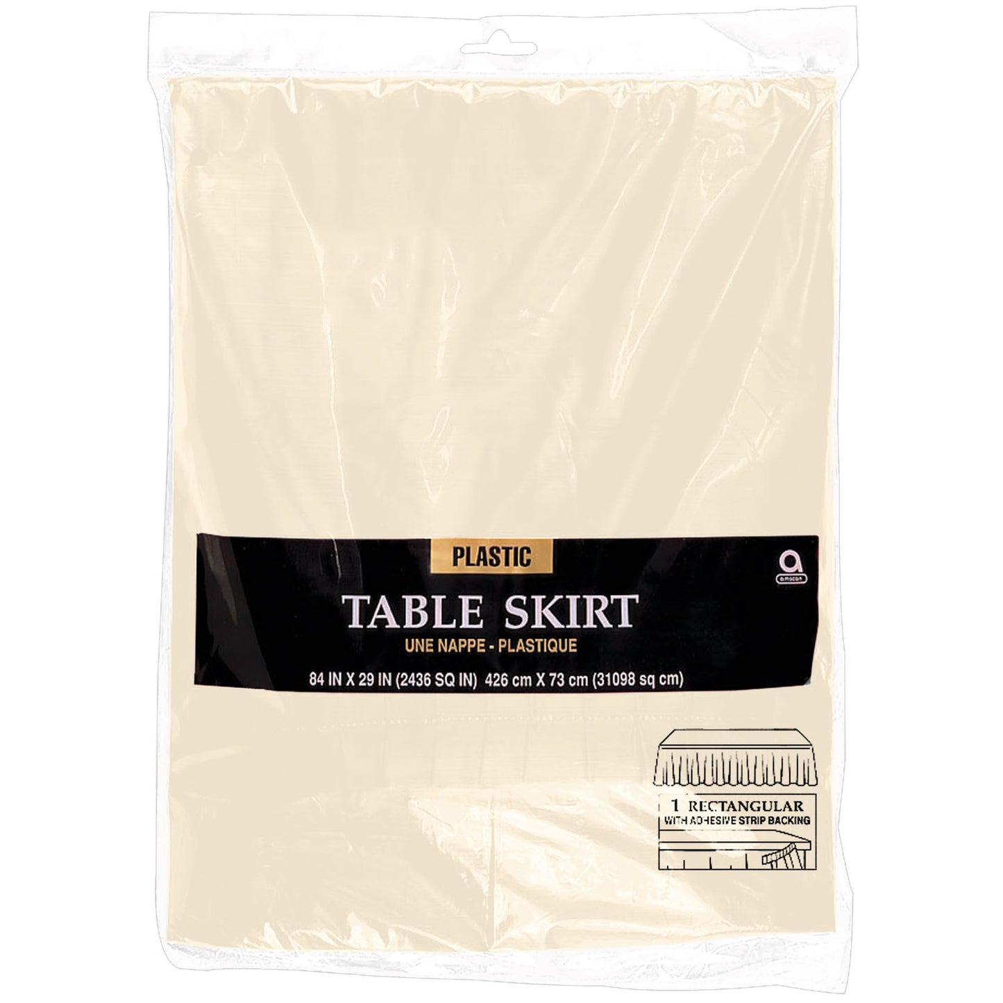 Plastic Table Skirt - Vanilla Creme