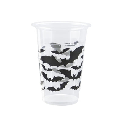 Black Bats Halloween 16Oz Plastic Party Cups, 8Ct