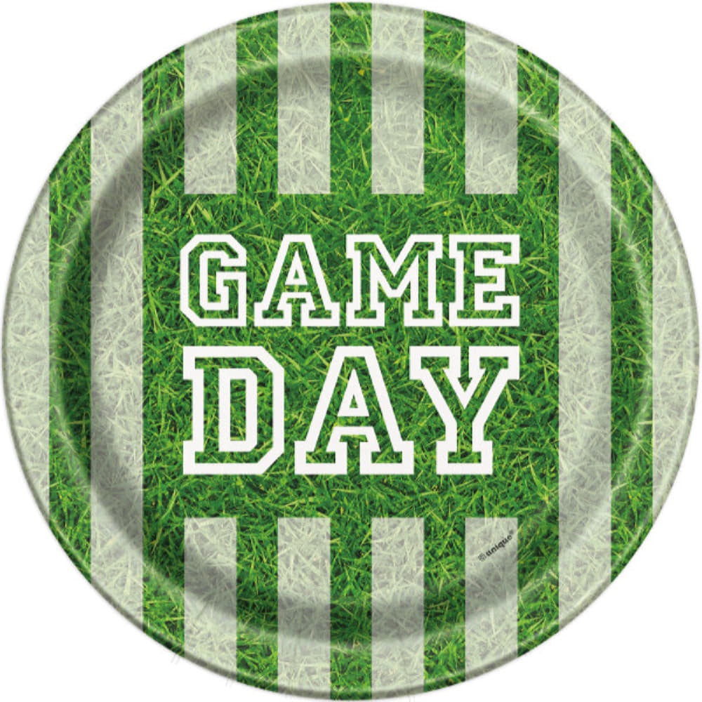 Game Day Football Round 7" Dessert Plates, 8Ct