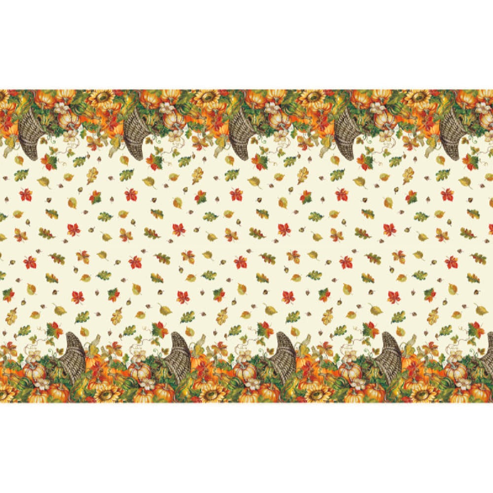 Harvest Pumpkins Rectangular Plastic Table Cover, 54"X84"
