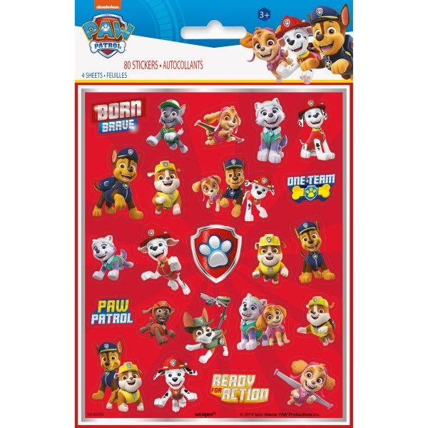 Paw Patrol Sticker Sheets, 4Ct