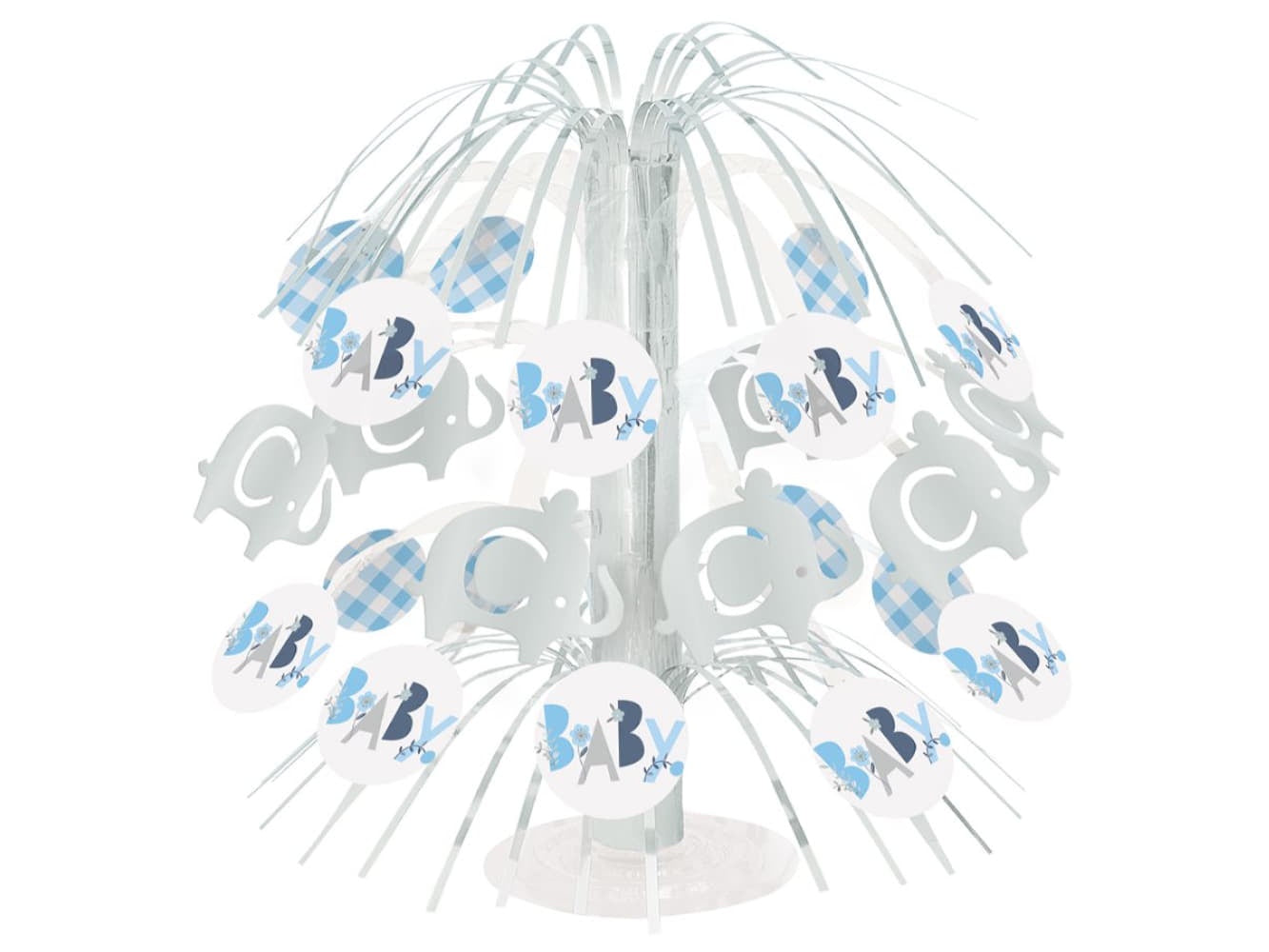 Blue Floral Elephant Cascade Centerpiece 8.5"