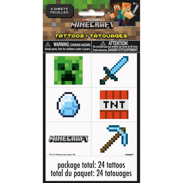 Minecraft Tattoos - 24Ct