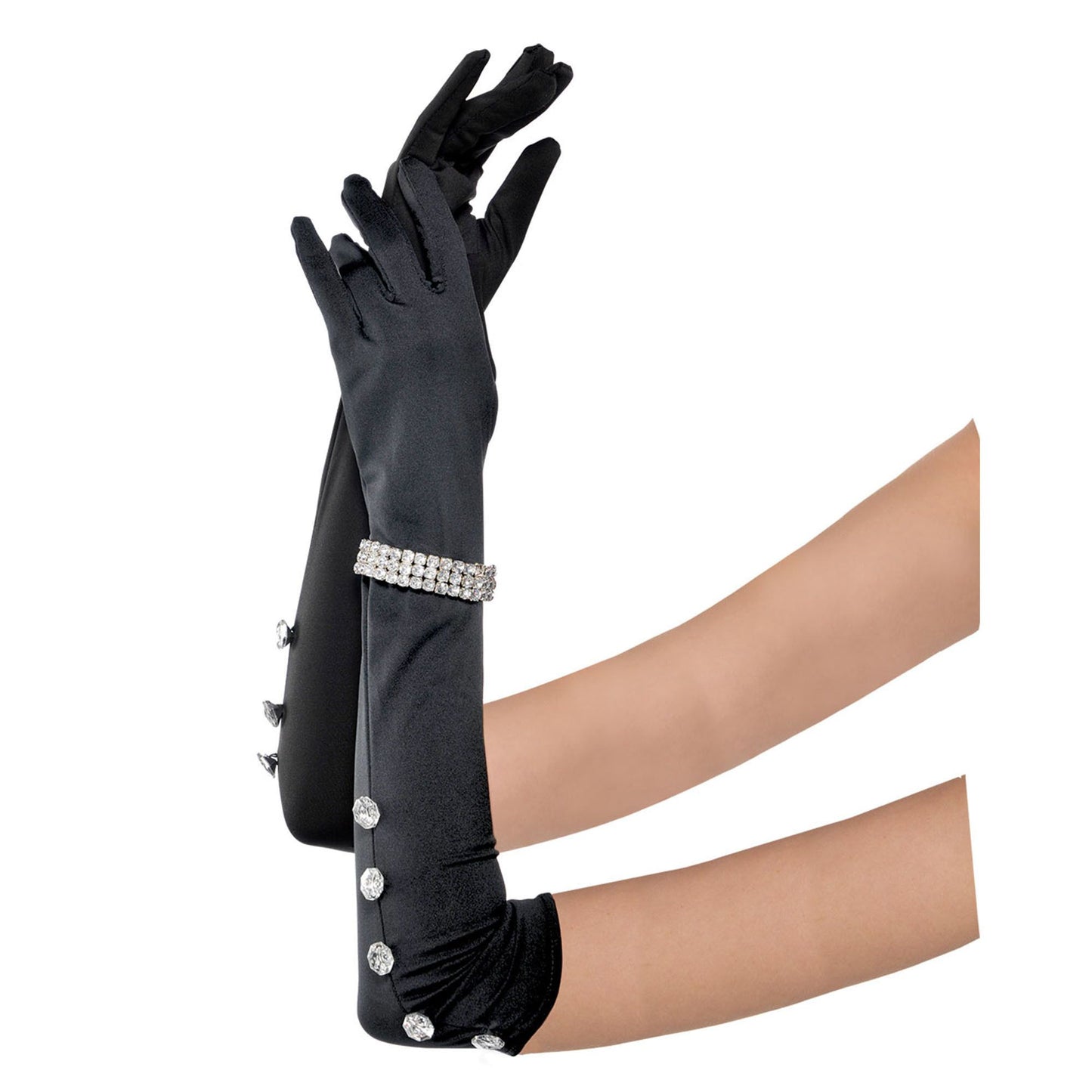 Gloves Xl Satin W Rhnstns 20S