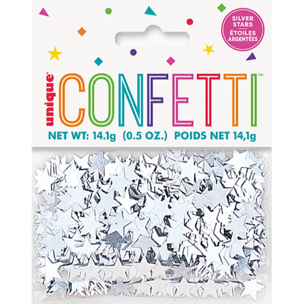 Silver Star Confetti, 0.5Oz