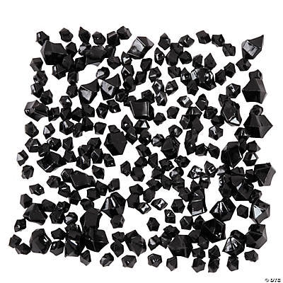Black Acrylic Gems, 8Oz