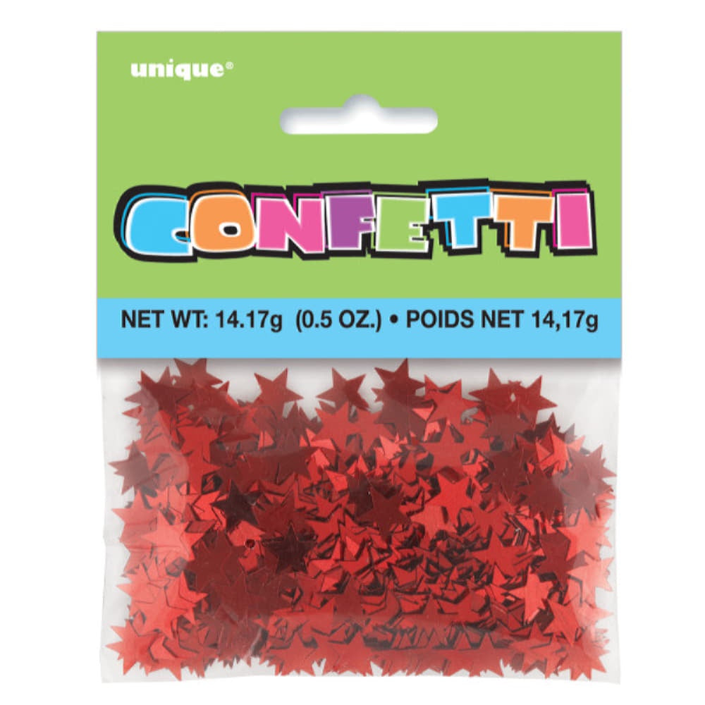 Star Confetti .5 Oz - Red