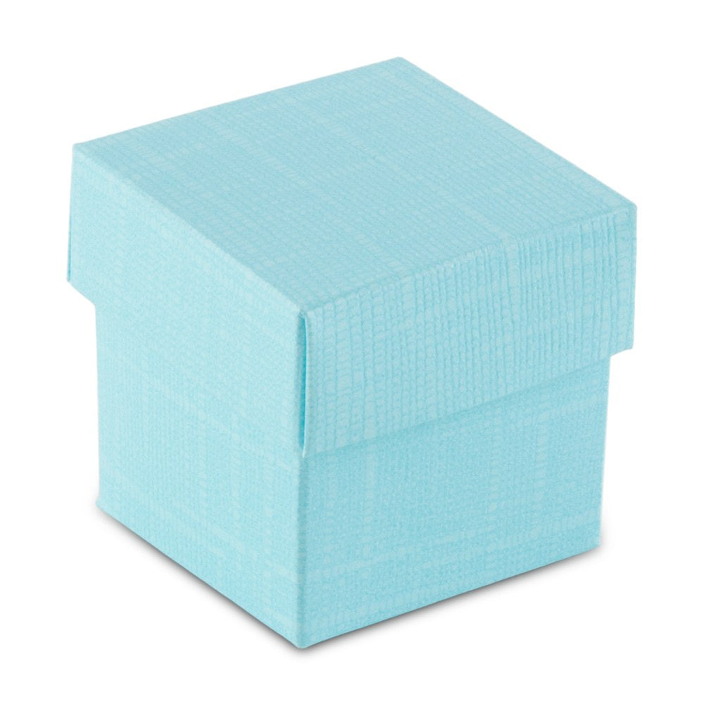 Aqua Blue Sq Box W/Lid (10)