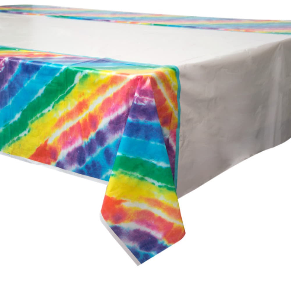Tie Dye Rectangular Plastic Table Cover, 54"X84"