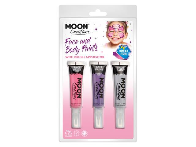 Moon Creations - Princess Clamshell Face & Body Paint, 3/Pk