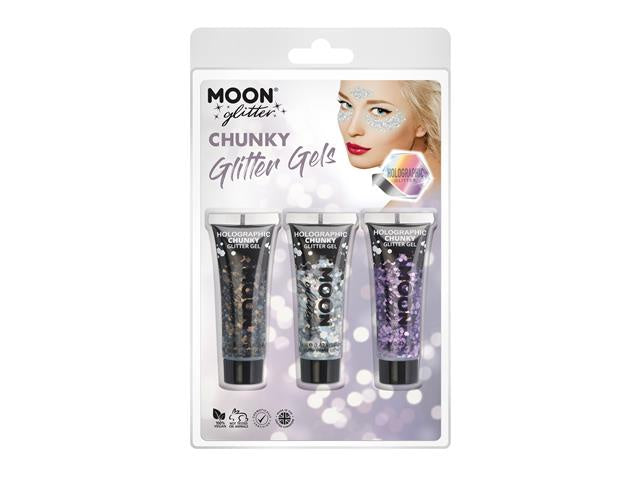 Moon Glitter - Chunky Glitter Gel, 3/Pk