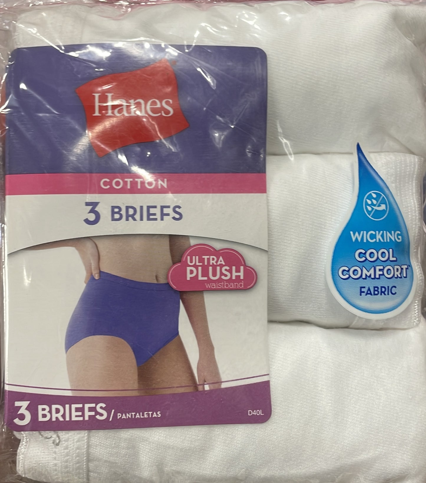 Hanes COTTON 3 Briefs Size 10