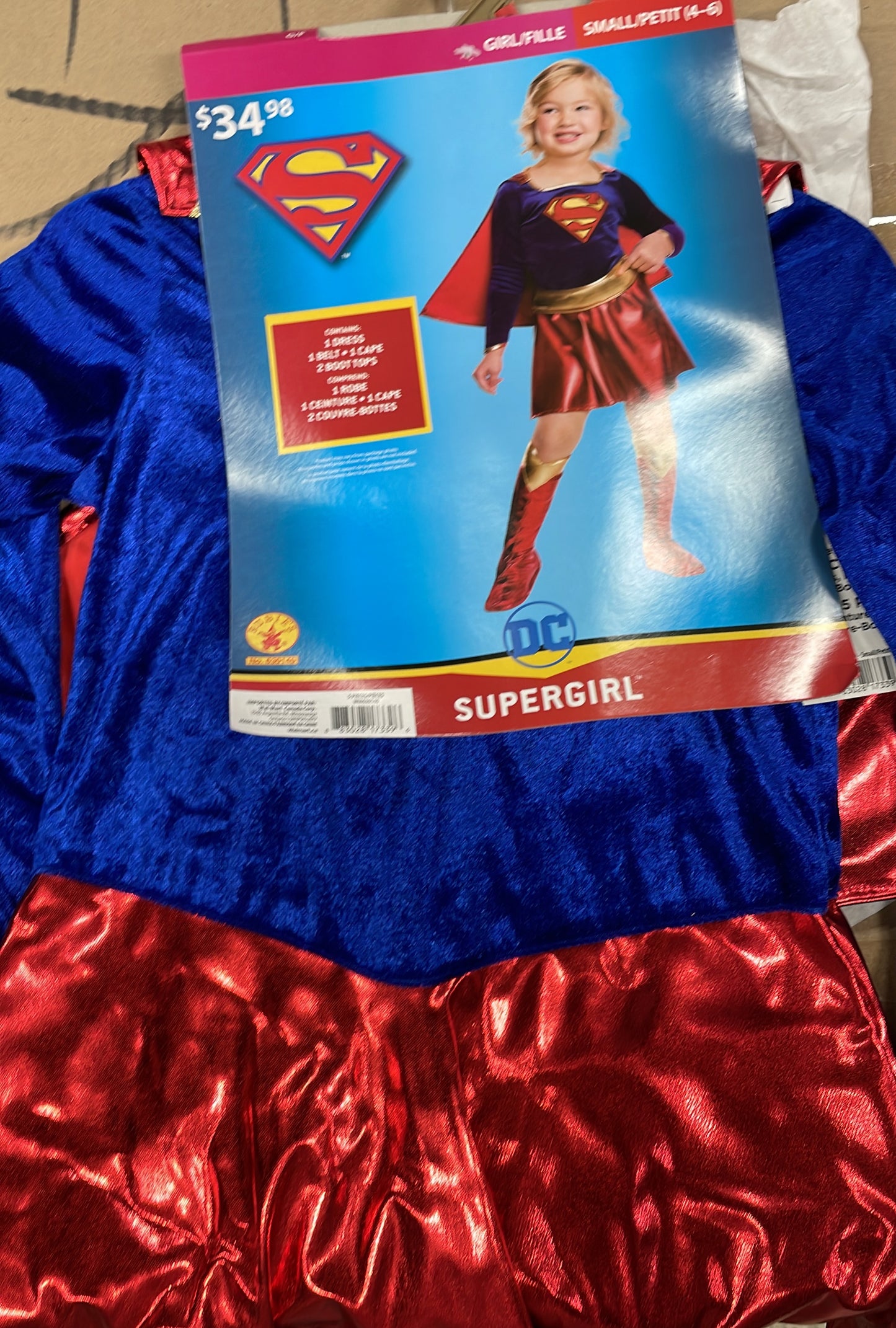 Supergirl Costume (Small 4–6 / 8–10)