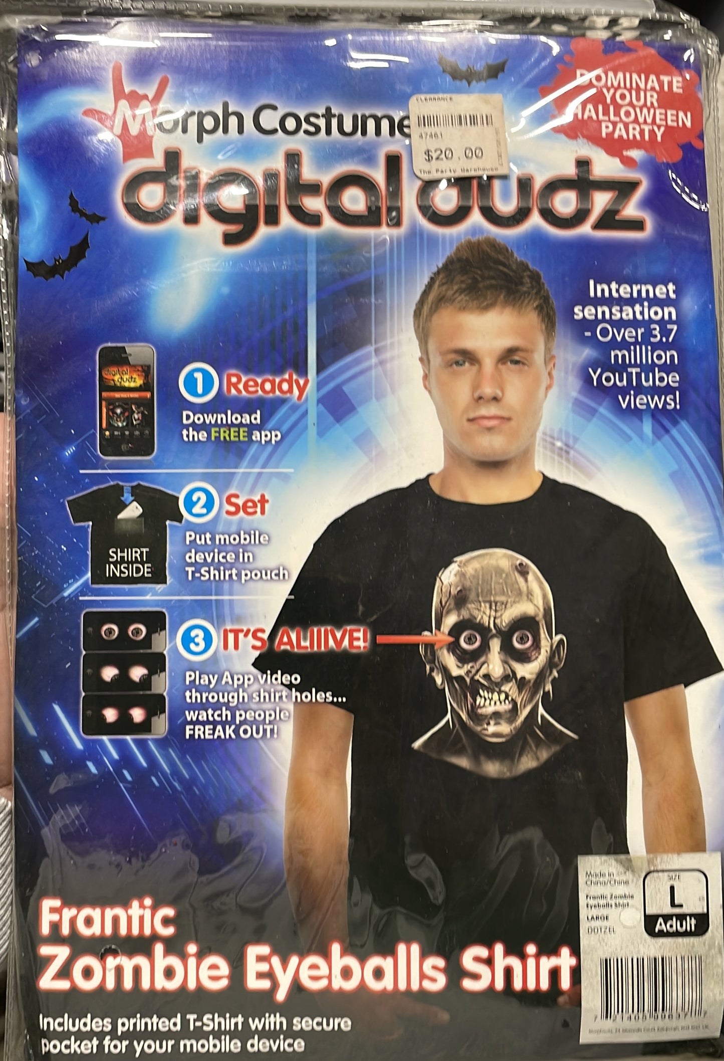 Frantic Zombie Eyeballs Shirt L