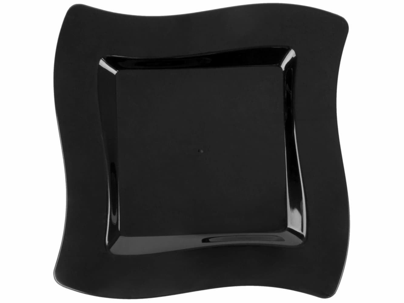 Wavetrends 6 1/2" Black Plastic Square Plate-10Pcs