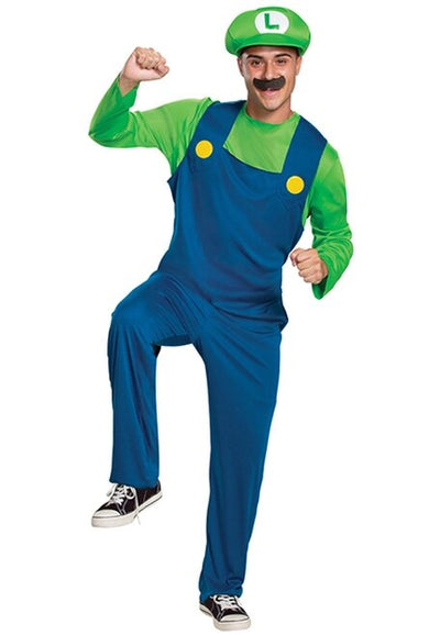 Super Mario Luigi Adult Costume-Medium(38-40)