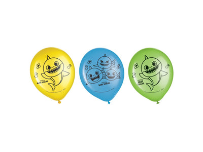 12" Baby Shark Latex Balloons-6Pcs