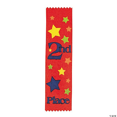 Satin Award Ribbons "2Nd Place" - Red