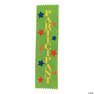 Satin Award Ribbons "Participant" - Green