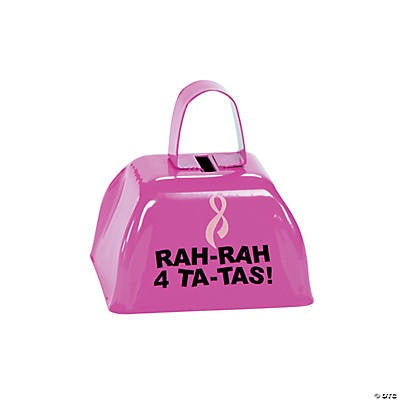 Pink Ribbon Metal Cowbells