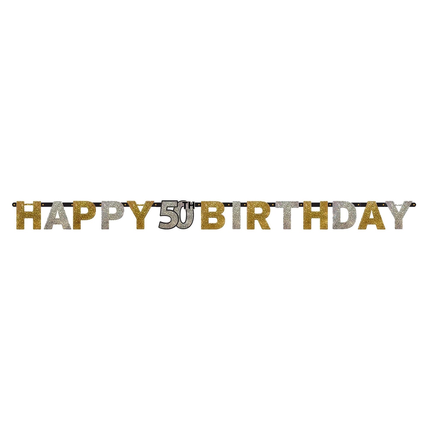 Sparkling 50Th Prismatic Letter Banner