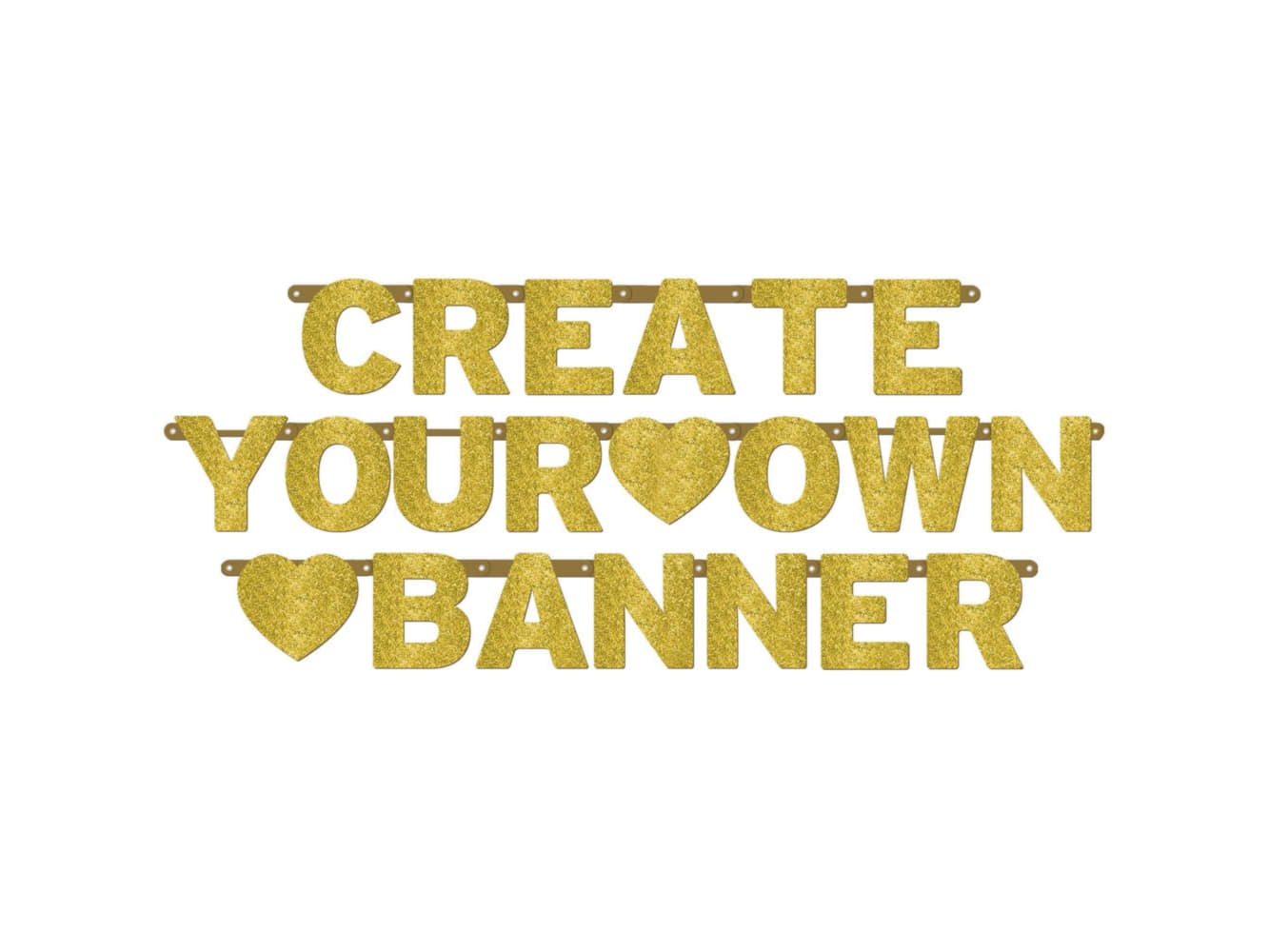 Customizable Banner-Gold Glitter