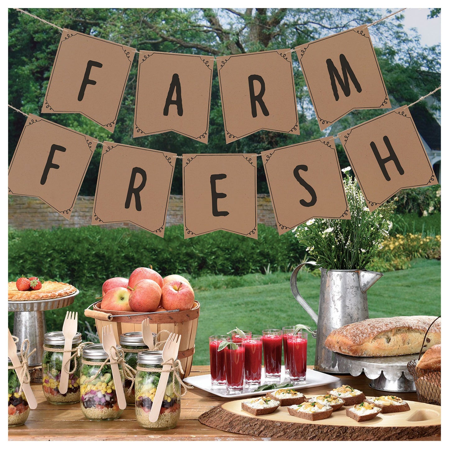 Customizable Kraft Paper Pennant Banner