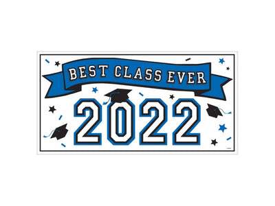 2022 Grad Large Horizontal Plastic Banner, 65" x 33 1/2"