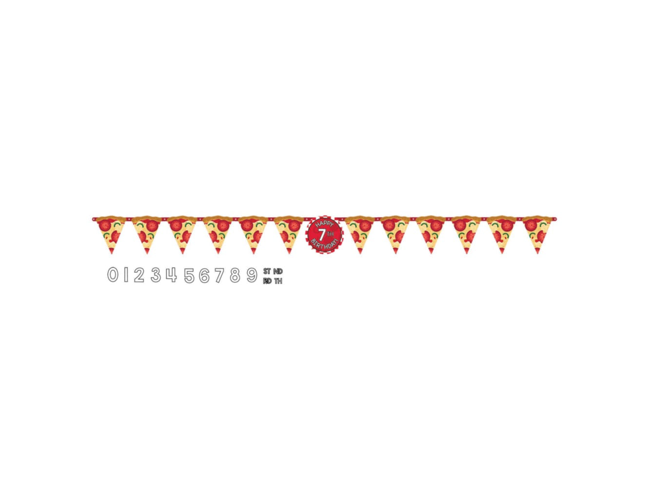 Pizza Party Jumbo Add-An-Age Letter Banner