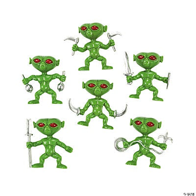 Plastic Green Alien Figures