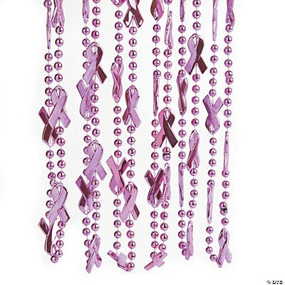 Pink Ribbon Beaded Necklaces