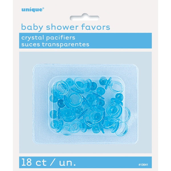 Blue Crystal Pacifier Favors 1", 18Ct