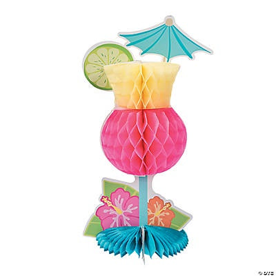Tropical Drink Centerpiece, 8" X 14"