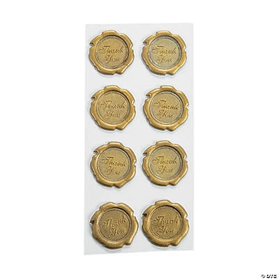 Gold Thank You Seal Stickers