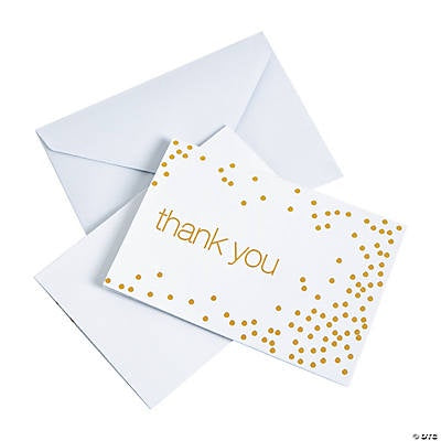 Gold Foil Thank You Notes, 12Ct