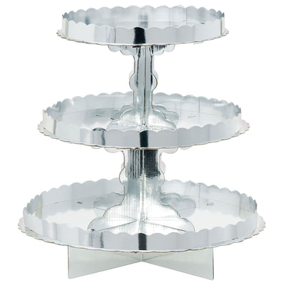 Treat Stand W/Border - Silver
