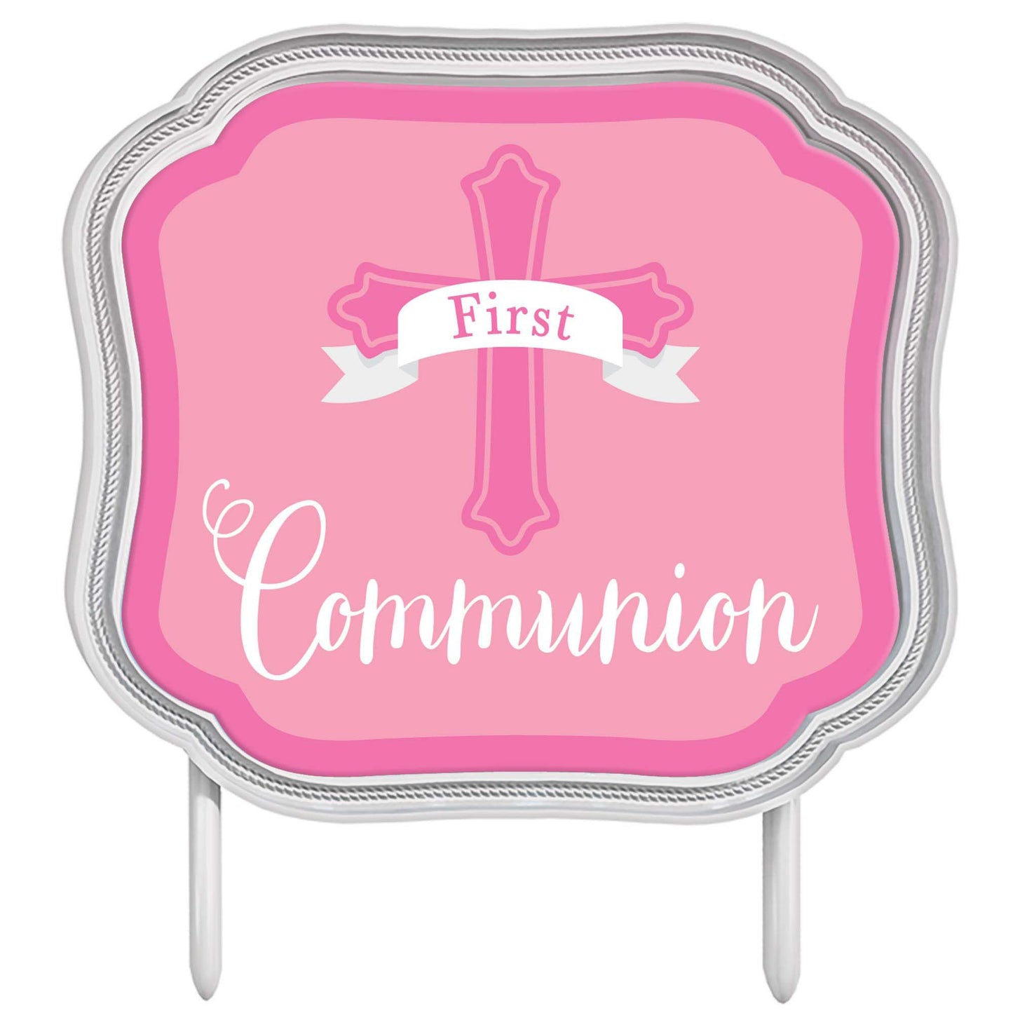 First Communion Cake Topper - Pink