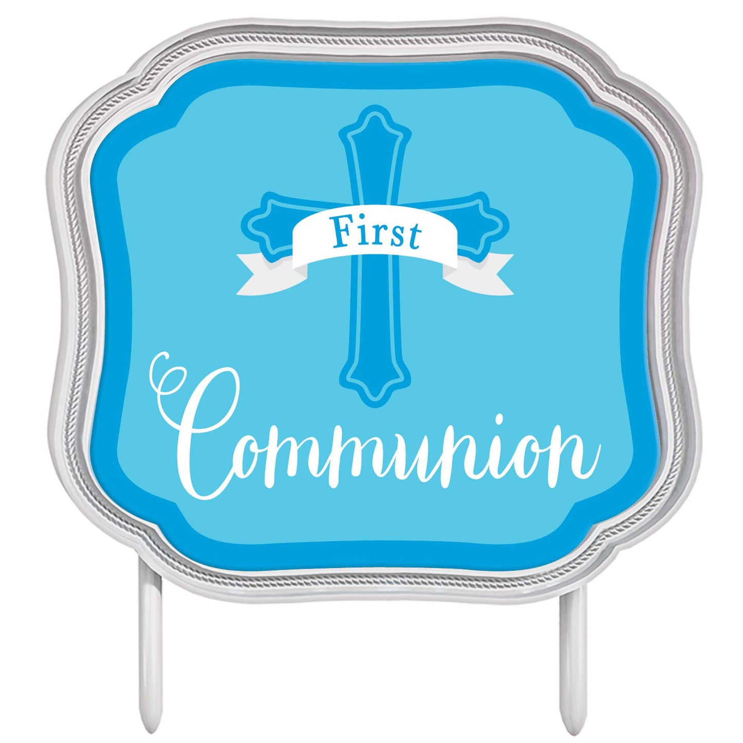 First Communion Cake Topper - Blue