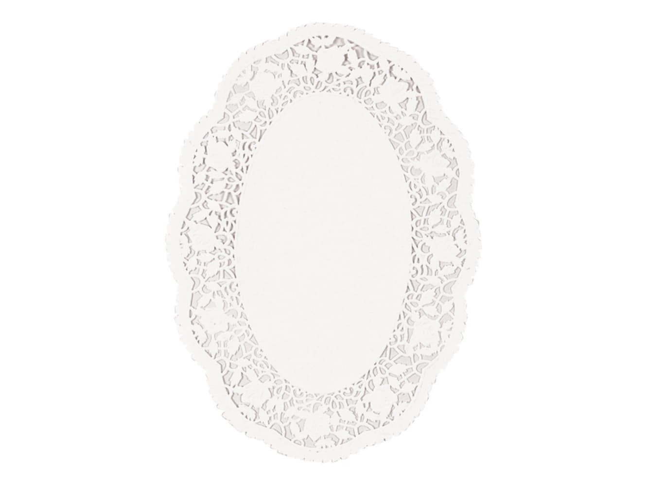 White Oval Doilies, 10 1/4" X 14"