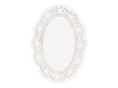 White Oval Doilies, 10 1/4" X 14"