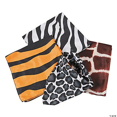 Cotton Animal Print Bandanas, 20" X 20"