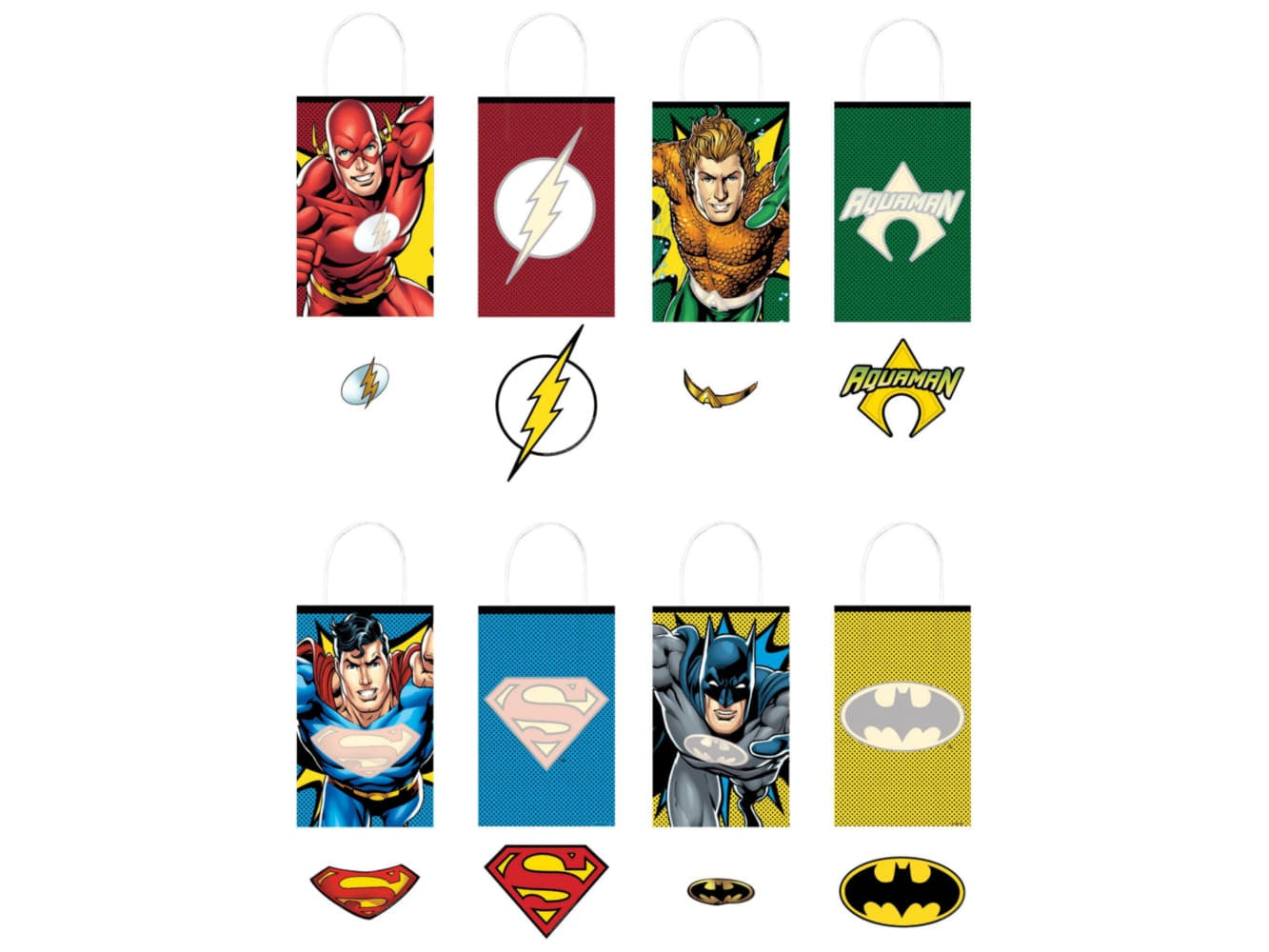 Justice League Create Kraft Bags-8Pcs